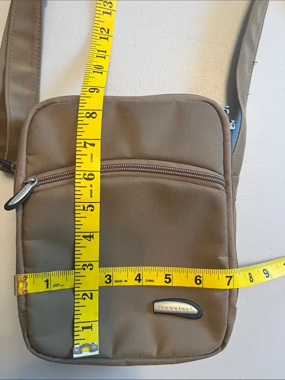 Travelon Compact Crossbody Bag in Tan